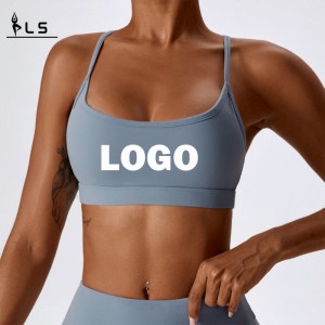 SC10164 Cross Back Back Yoga Sports Bra High Impact Pehded Logo Naisten harjoitusurheilurintaliivit Tukkumyyntijoogakasvi